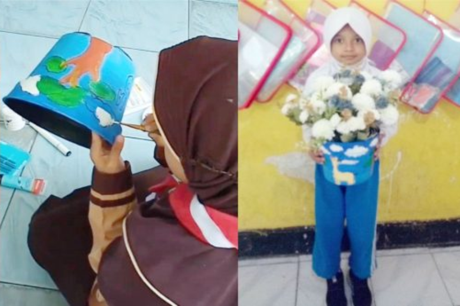 Kreasi Merangkai Bunga dan Membuat Pot Unik